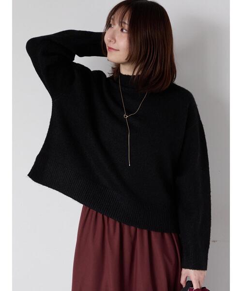 Te chichi TERRASSE（テチチテラス）の「もちもちメランジボトルネックニット（ニット/セーター・レディース・ピンク/グレー/ブルー/オフホワイト/ブラック・F）」の3枚目の写真