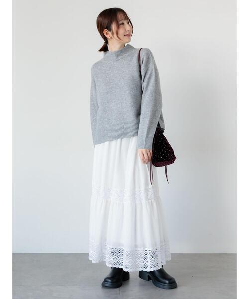 Te chichi TERRASSE（テチチテラス）の「もちもちメランジボトルネックニット（ニット/セーター・レディース・ピンク/グレー/ブルー/オフホワイト/ブラック・F）」の11枚目の写真