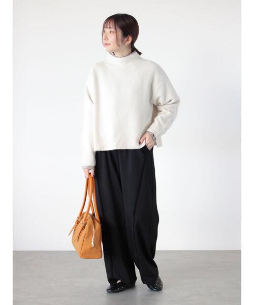 Te chichi TERRASSE（テチチテラス）の「もちもちメランジボトルネックニット（ニット/セーター・レディース・ピンク/グレー/ブルー/オフホワイト/ブラック・F）」の13枚目の写真