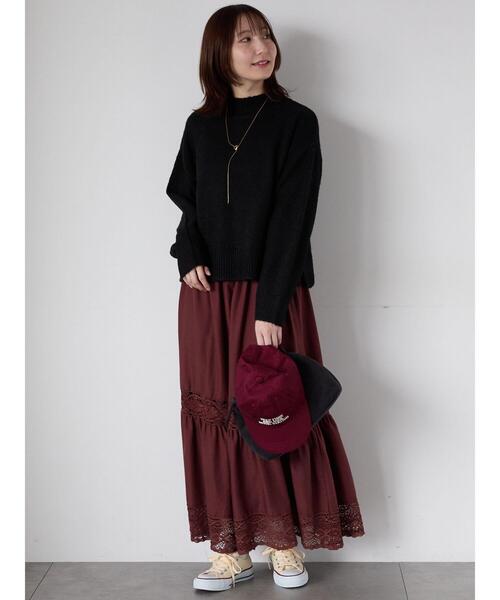 Te chichi TERRASSE（テチチテラス）の「もちもちメランジボトルネックニット（ニット/セーター・レディース・ピンク/グレー/ブルー/オフホワイト/ブラック・F）」の16枚目の写真