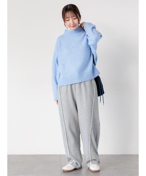 Te chichi TERRASSE（テチチテラス）の「もちもちメランジボトルネックニット（ニット/セーター・レディース・ピンク/グレー/ブルー/オフホワイト/ブラック・F）」の19枚目の写真