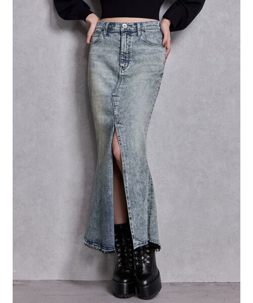 GYDA(ジェイダ)の「ハイウエストHEM LACEマーメイドデニムスカート(デニムスカート・レディース・インディゴブルー/ライトブルー・MEDIUM/SMALL/X-SMALL)」の10枚目の写真