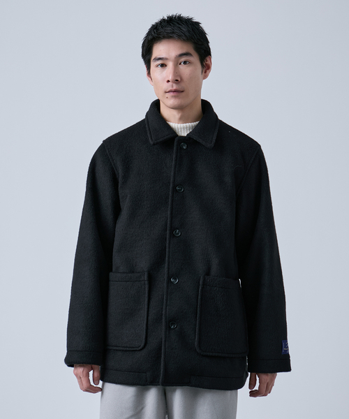 セール】ウールミックス ビーバーハーフコート（ステンカラーコート