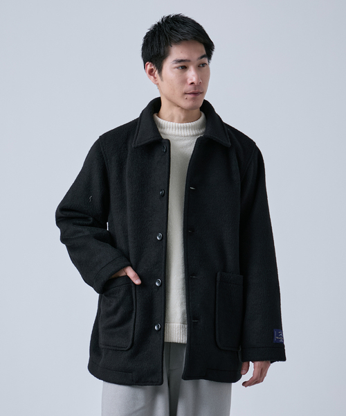 セール】ウールミックス ビーバーハーフコート（ステンカラーコート