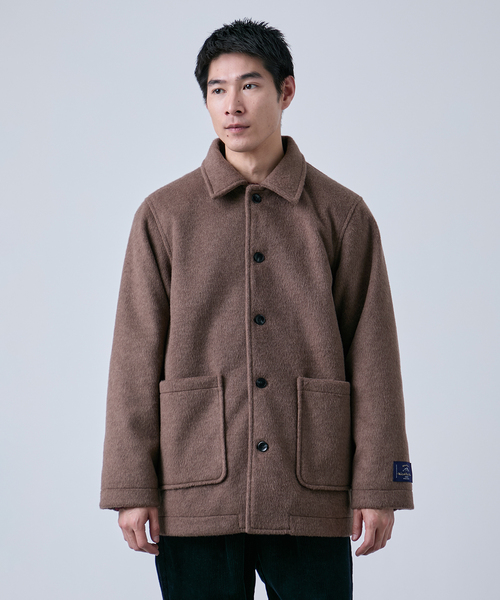 セール】ウールミックス ビーバーハーフコート（ステンカラーコート