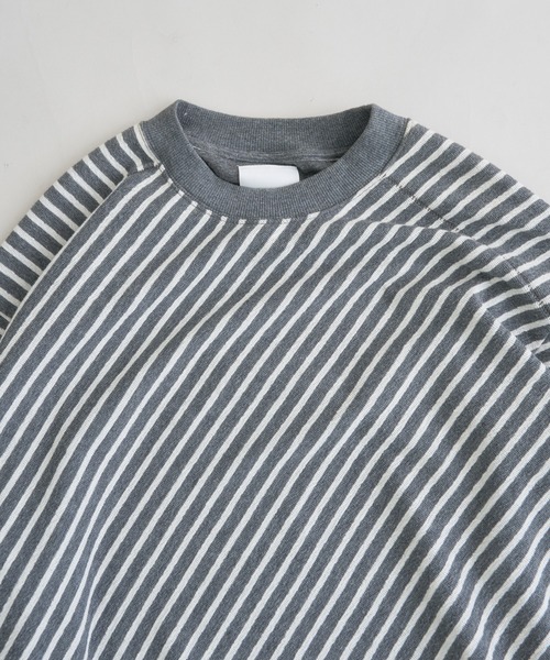 EPNK（イーピーエヌケー）の「Bias border long tee / バイアスボーダーロンT（Tシャツ/カットソー・メンズ・グレー・LARGE/MEDIUM）」の2枚目の写真