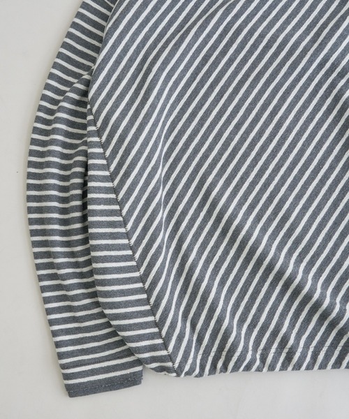 EPNK（イーピーエヌケー）の「Bias border long tee / バイアスボーダーロンT（Tシャツ/カットソー・メンズ・グレー・LARGE/MEDIUM）」の3枚目の写真
