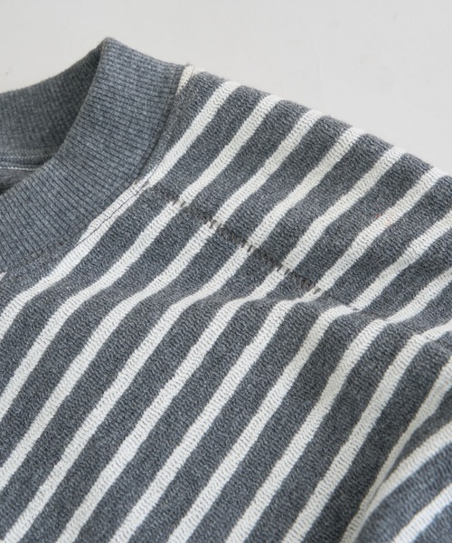 EPNK（イーピーエヌケー）の「Bias border long tee / バイアスボーダーロンT（Tシャツ/カットソー・メンズ・グレー・LARGE/MEDIUM）」の6枚目の写真