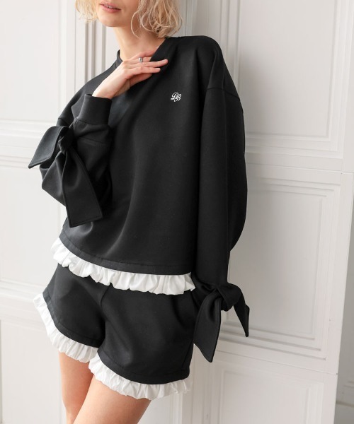 DONOBAN(ドノバン)の「ホイップフリルセットアップ(スウェット・レディース・ブラック/グレー・ONE SIZE)」の9枚目の写真