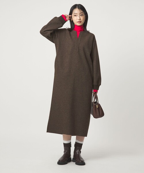 green label relaxing（グリーンレーベルリラクシング）の「メルトンライク ワンピース（ワンピース・レディース・グレー系/ブラウン系/ダークグレー・FREE）」の18枚目の写真