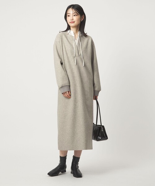 green label relaxing（グリーンレーベルリラクシング）の「メルトンライク ワンピース（ワンピース・レディース・グレー系/ブラウン系/ダークグレー・FREE）」の16枚目の写真