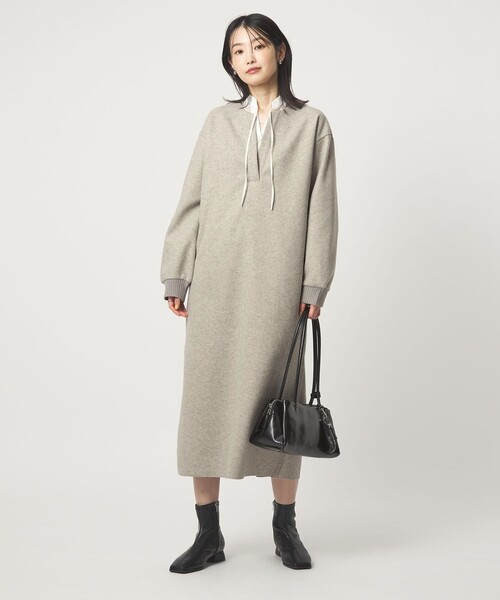 green label relaxing（グリーンレーベルリラクシング）の「メルトンライク ワンピース（ワンピース・レディース・グレー系/ブラウン系/ダークグレー・FREE）」の15枚目の写真