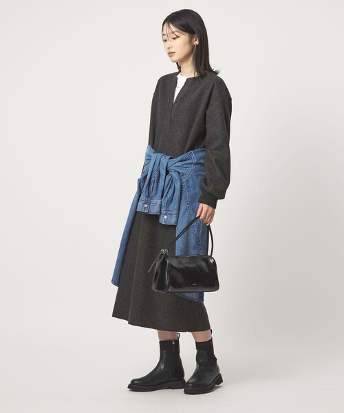 green label relaxing（グリーンレーベルリラクシング）の「メルトンライク ワンピース（ワンピース・レディース・グレー系/ブラウン系/ダークグレー・FREE）」の12枚目の写真