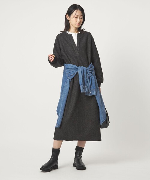 green label relaxing（グリーンレーベルリラクシング）の「メルトンライク ワンピース（ワンピース・レディース・グレー系/ブラウン系/ダークグレー・FREE）」の11枚目の写真