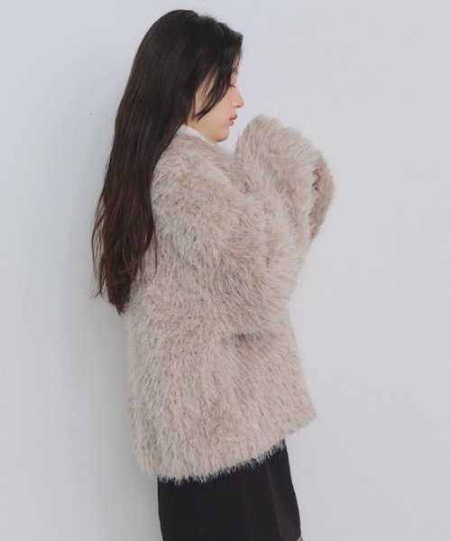 P.V.T(ピーブイティー)の「コンパクトファーコクーンブルゾン(ブルゾン・レディース・ベージュ/ブラウン・M)」の19枚目の写真
