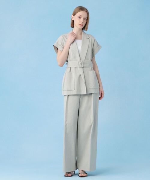 ANAYI（アナイ）の「【セットアップ対応商品】モノトーンドットジャガードタックワイドパンツ（その他パンツ・レディース・ブラック/アイボリー・38/36/34）」の7枚目の写真