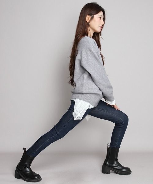 by LEGNA（バイレグナ）の「裏起毛 スキニーストレッチパンツ（その他パンツ・レディース・ブラック/ブラックミックス/インディゴブルー・M-Long/L-Long/L-Regular/M-Regular）」の4枚目の写真
