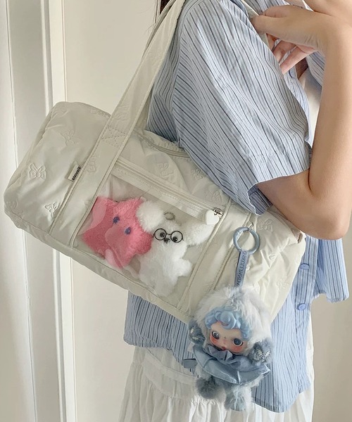 セール】痛バ 痛バッグ 推し活 リボンキルティング クリアポケット付き