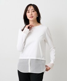 UNTITLED | 【洗える/Tシャツ】シャツディテールレイヤードプルオーバー(Tシャツ/カットソー)