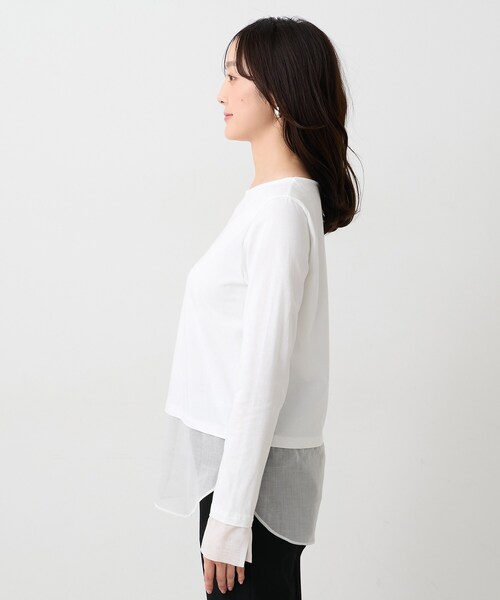 UNTITLED(アンタイトル)の「【洗える/Tシャツ】シャツディテールレイヤードプルオーバー(Tシャツ/カットソー・レディース・ホワイト・44/04/02/00/50/48)」の11枚目の写真