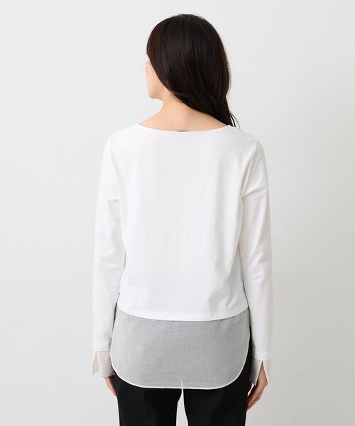 UNTITLED(アンタイトル)の「【洗える/Tシャツ】シャツディテールレイヤードプルオーバー(Tシャツ/カットソー・レディース・ホワイト・44/04/02/00/50/48)」の2枚目の写真