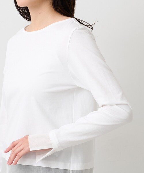 UNTITLED(アンタイトル)の「【洗える/Tシャツ】シャツディテールレイヤードプルオーバー(Tシャツ/カットソー・レディース・ホワイト・44/04/02/00/50/48)」の4枚目の写真