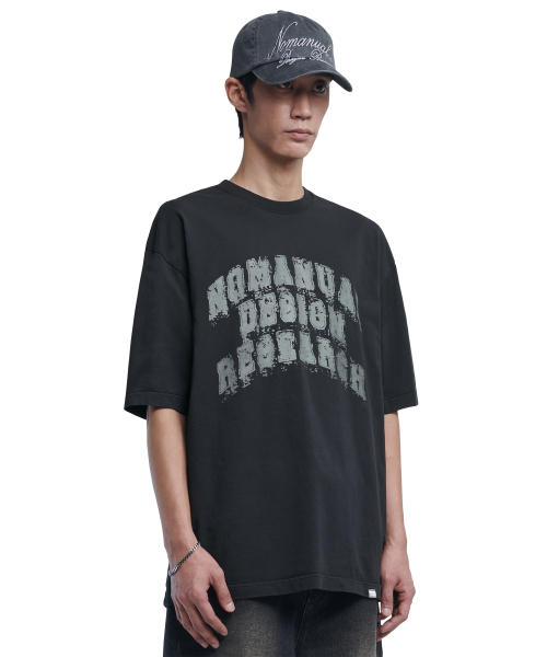 NOMANUAL(NOMANUAL)の「OVERDYED D.A.L T-SHIRT - WASHED BLACK(Tシャツ/カットソー・メンズ・その他・S/M/L/XL)」の1枚目の写真