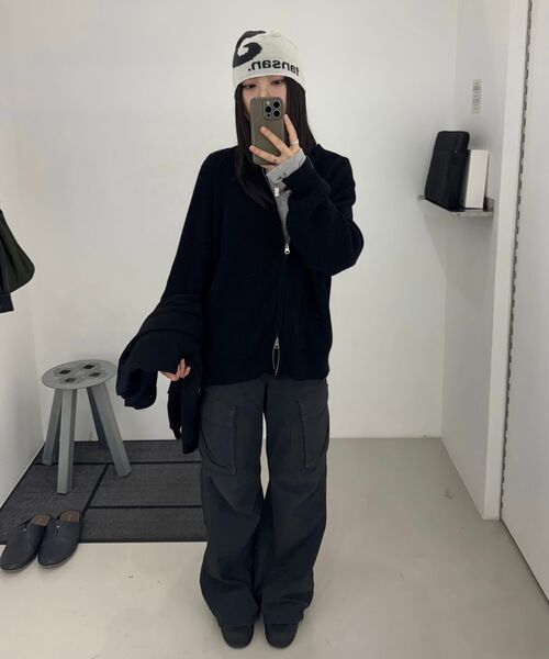 TANSANMAGNESIUM（タンサン マグネシウム）の「ジャカード混ロゴビーニー（アイボリー）（ニットキャップ/ビーニー・レディース・その他・O/S）」の10枚目の写真