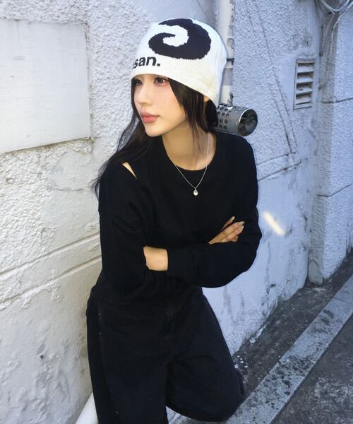 TANSANMAGNESIUM（タンサン マグネシウム）の「ジャカード混ロゴビーニー（アイボリー）（ニットキャップ/ビーニー・レディース・その他・O/S）」の14枚目の写真