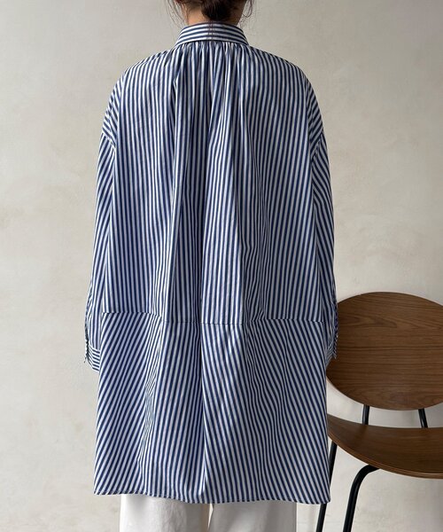 DouDou（ドゥドゥ）の「DD刺繍チュニックシャツ（シャツ/ブラウス・レディース・サックスブルー/オフホワイト/ブルー/ベージュ・FREE）」の5枚目の写真