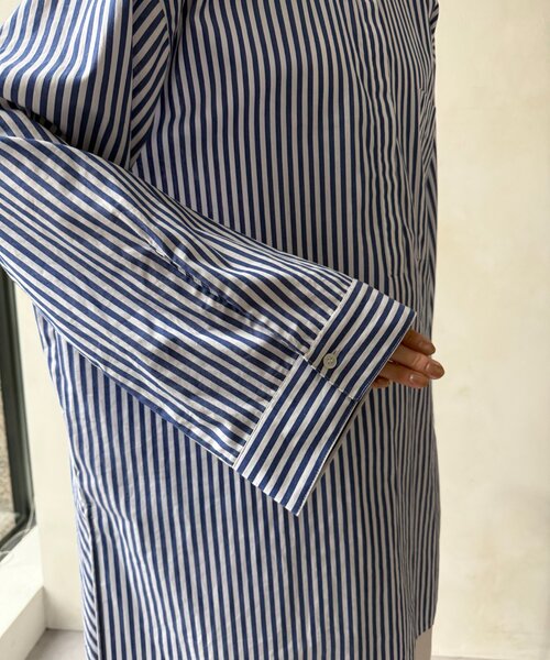 DouDou（ドゥドゥ）の「DD刺繍チュニックシャツ（シャツ/ブラウス・レディース・サックスブルー/オフホワイト/ブルー/ベージュ・FREE）」の9枚目の写真