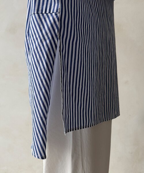 DouDou（ドゥドゥ）の「DD刺繍チュニックシャツ（シャツ/ブラウス・レディース・サックスブルー/オフホワイト/ブルー/ベージュ・FREE）」の10枚目の写真