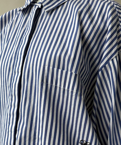 DouDou（ドゥドゥ）の「DD刺繍チュニックシャツ（シャツ/ブラウス・レディース・サックスブルー/オフホワイト/ブルー/ベージュ・FREE）」の11枚目の写真