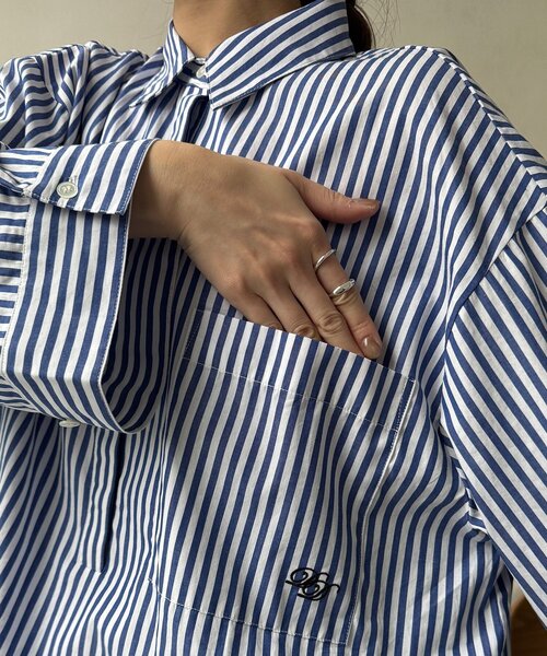 DouDou（ドゥドゥ）の「DD刺繍チュニックシャツ（シャツ/ブラウス・レディース・サックスブルー/オフホワイト/ブルー/ベージュ・FREE）」の12枚目の写真