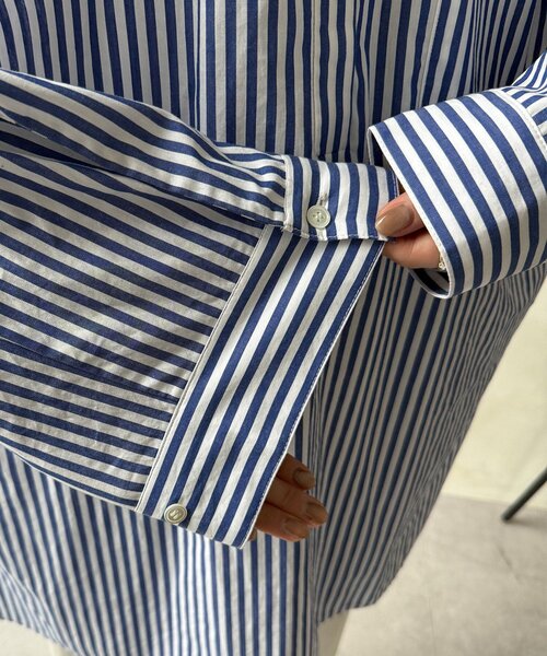 DouDou（ドゥドゥ）の「DD刺繍チュニックシャツ（シャツ/ブラウス・レディース・サックスブルー/オフホワイト/ブルー/ベージュ・FREE）」の14枚目の写真