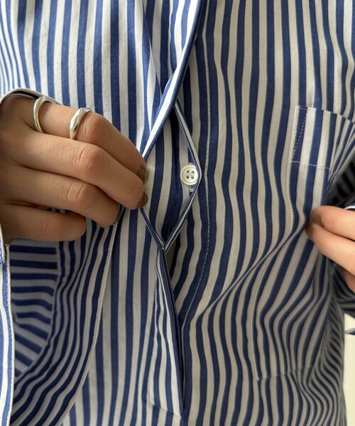 DouDou（ドゥドゥ）の「DD刺繍チュニックシャツ（シャツ/ブラウス・レディース・サックスブルー/オフホワイト/ブルー/ベージュ・FREE）」の15枚目の写真