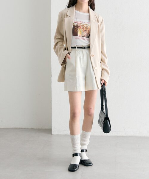 mystic(ミスティック)の「ベルト付きタックキュロット(その他パンツ・レディース・アイボリー/ブラック・1/2)」の6枚目の写真