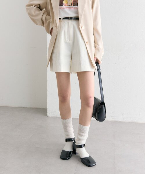 mystic(ミスティック)の「ベルト付きタックキュロット(その他パンツ・レディース・アイボリー/ブラック・1/2)」の10枚目の写真