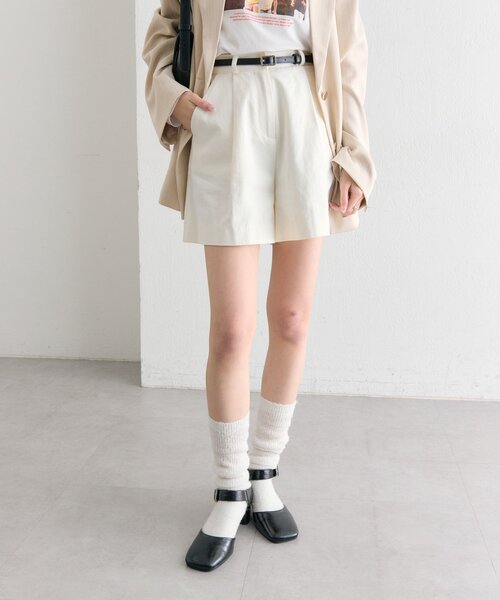 mystic(ミスティック)の「ベルト付きタックキュロット(その他パンツ・レディース・アイボリー/ブラック・1/2)」の11枚目の写真