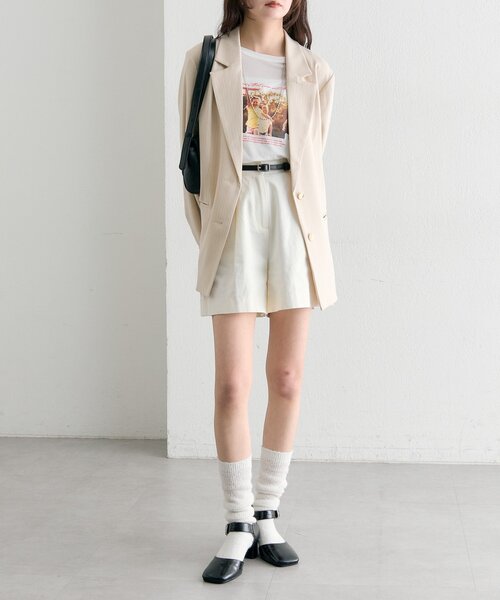 mystic(ミスティック)の「ベルト付きタックキュロット(その他パンツ・レディース・アイボリー/ブラック・1/2)」の12枚目の写真