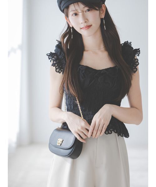 SNIDEL（スナイデル）の「コットンシャーリングブラウス（シャツ/ブラウス・レディース・ブラック/ホワイト/ミント・F）」の8枚目の写真