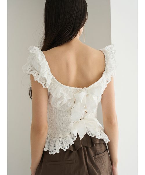 SNIDEL（スナイデル）の「コットンシャーリングブラウス（シャツ/ブラウス・レディース・ブラック/ホワイト/ミント・F）」の16枚目の写真