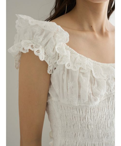 SNIDEL（スナイデル）の「コットンシャーリングブラウス（シャツ/ブラウス・レディース・ブラック/ホワイト/ミント・F）」の18枚目の写真