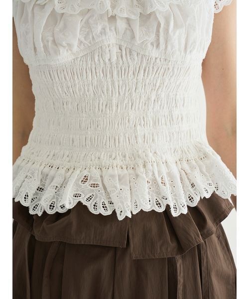 SNIDEL（スナイデル）の「コットンシャーリングブラウス（シャツ/ブラウス・レディース・ブラック/ホワイト/ミント・F）」の19枚目の写真