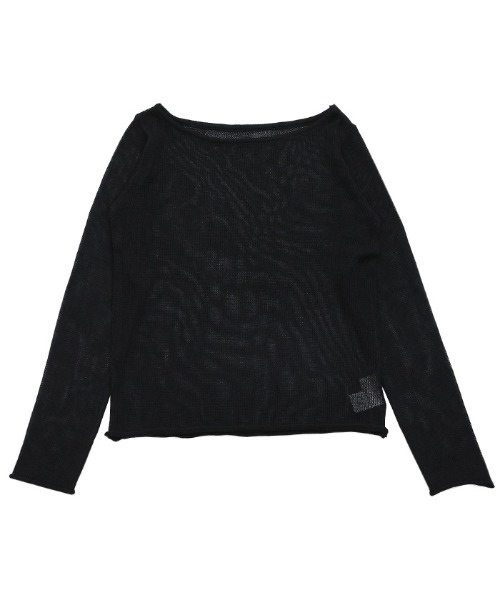 select MOCA(セレクトモカ)の「シアーボートネックロールヘムニット(ニット/セーター・レディース・ブラック/グレー/オフホワイト/ピンク・FREE)」の17枚目の写真