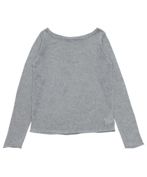 select MOCA(セレクトモカ)の「シアーボートネックロールヘムニット(ニット/セーター・レディース・ブラック/グレー/オフホワイト/ピンク・FREE)」の15枚目の写真