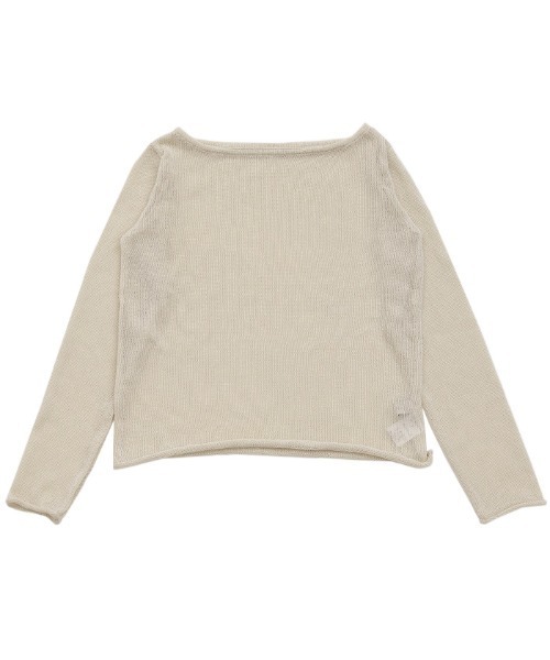 select MOCA(セレクトモカ)の「シアーボートネックロールヘムニット(ニット/セーター・レディース・ブラック/グレー/オフホワイト/ピンク・FREE)」の16枚目の写真