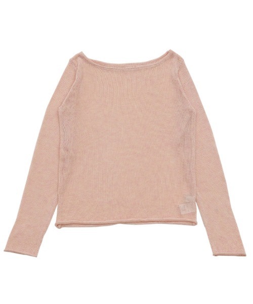 select MOCA(セレクトモカ)の「シアーボートネックロールヘムニット(ニット/セーター・レディース・ブラック/グレー/オフホワイト/ピンク・FREE)」の14枚目の写真