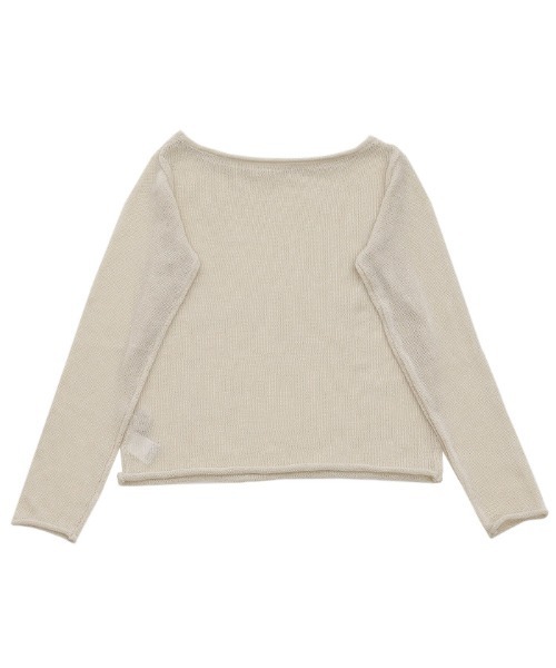 select MOCA(セレクトモカ)の「シアーボートネックロールヘムニット(ニット/セーター・レディース・ブラック/グレー/オフホワイト/ピンク・FREE)」の18枚目の写真