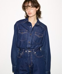THROW by SLY | THROW PK LONG SLEEVE DENIM SH  ポケットロングスリーブデニムシャツ 冬服 春服(シャツ/ブラウス)